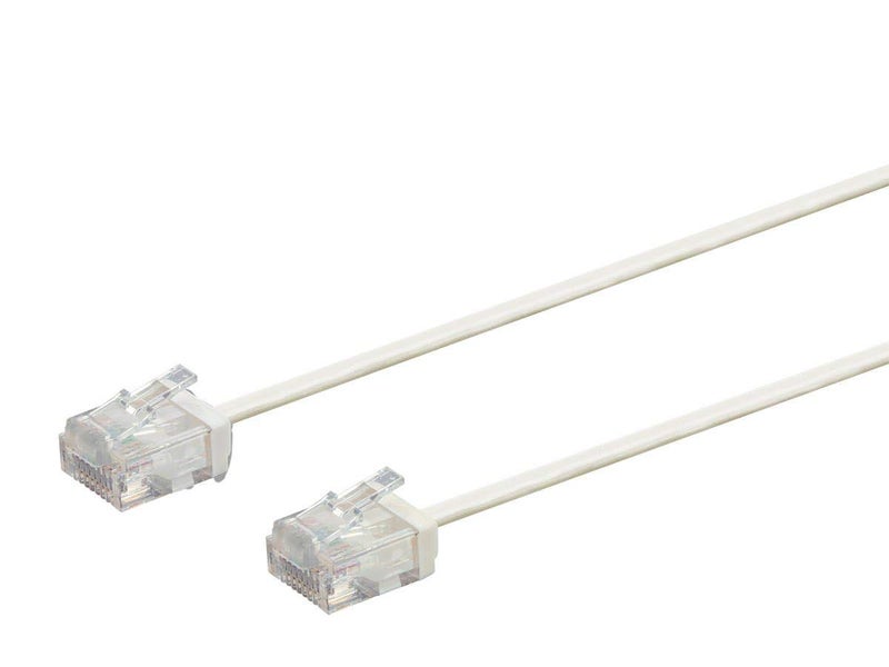 Monoprice Cat6 Ethernet Patch Cable - Snagless, 550MHz, UTP, 32AWG, 0.5 Feet, White - Micro SlimRun Series - Image 1